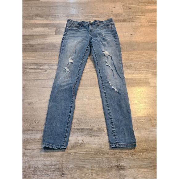 Jolt size 11 juniors high rise distressed skinny jeans - Picture 1 of 8